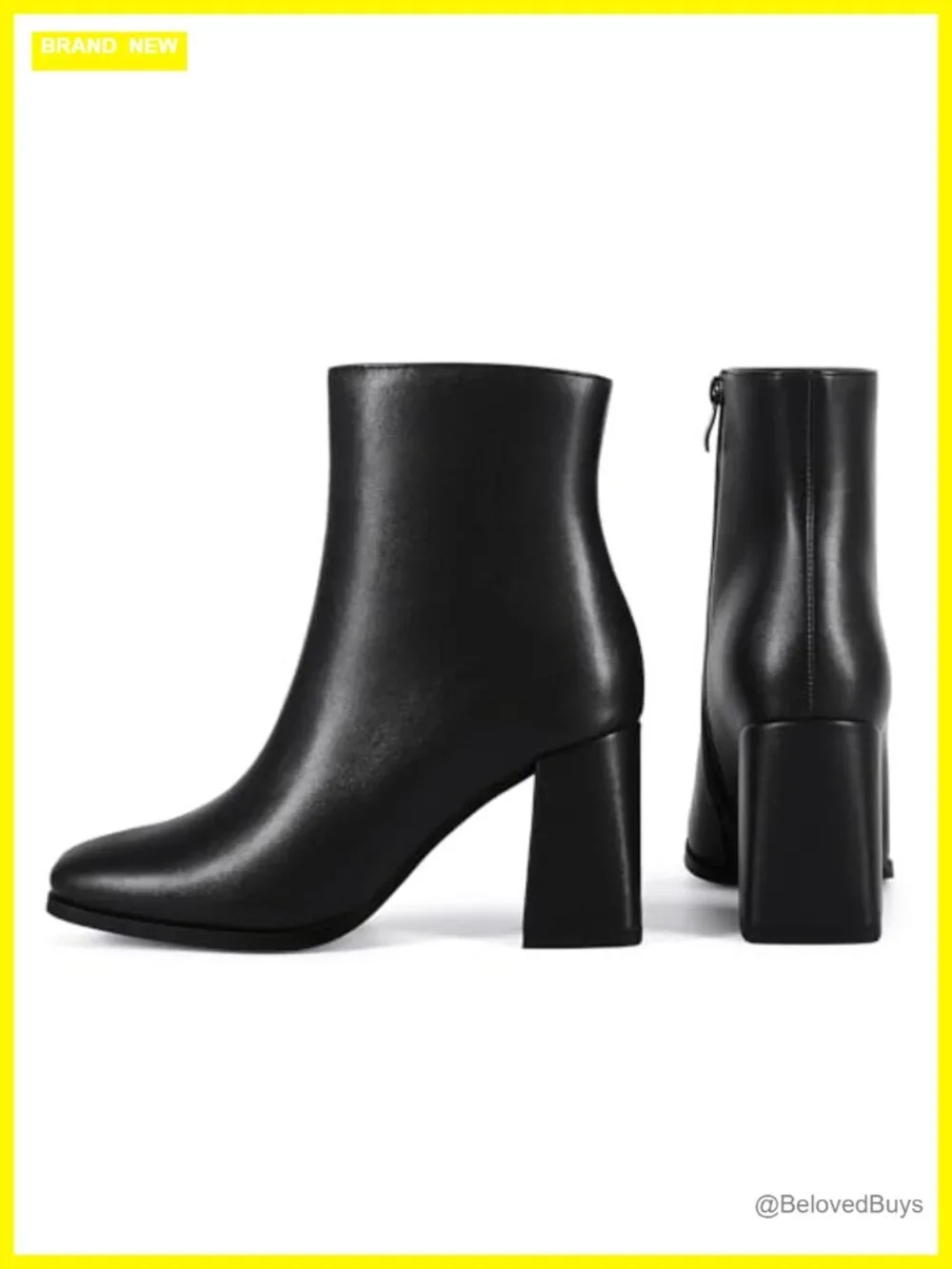 Square Toe Ankle Boots Chunky Block Heel Mid Heel Dressy Booties